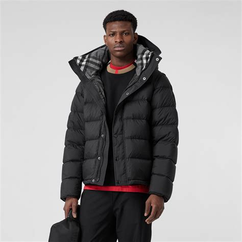 burberry puffer jacket black|puffer jacket with detachable sleeves.